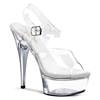 Pleaser - CAPTIVA608 Sandale à bride à la cheville - Transparent/Couleur argent Product image
